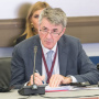 16 October 2019 The member of the National Assembly delegation to the IPU Prof. Dr Zarko Obradovic at the open session of the Committee to Promote Respect for International Humanitarian Law
